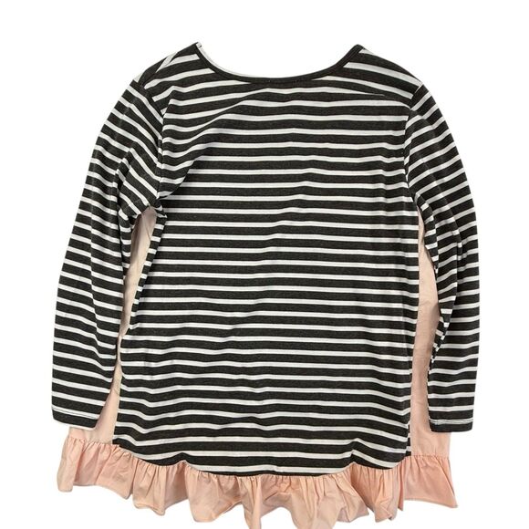 NEW Hayden Long Sleeve Striped Top with Pink Ruffles Women Size Large Tunic - Picture 3 of 11